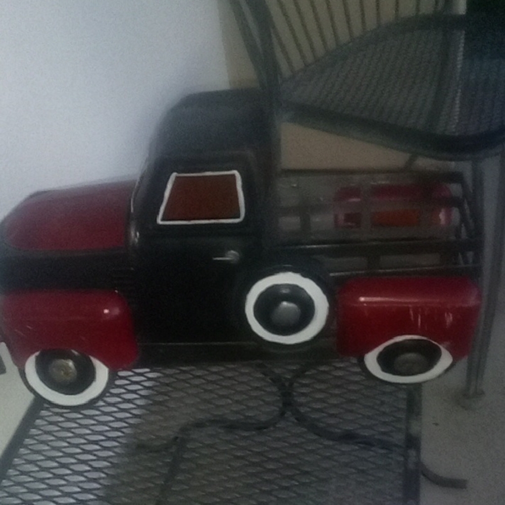 Red and Black Retro Toy Truck with Classic Design